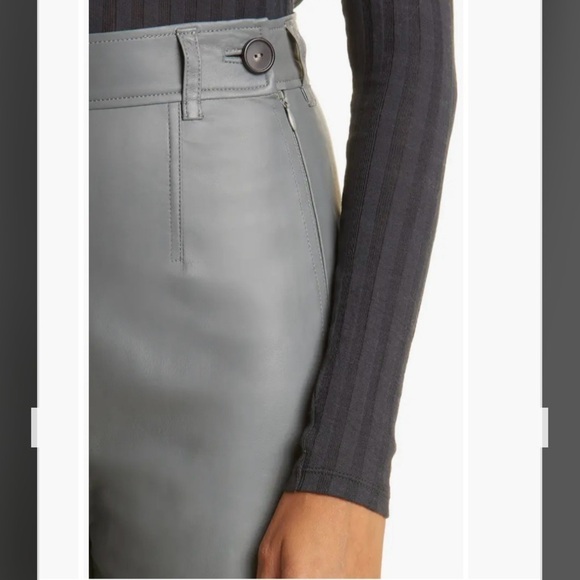 Vince Lamb Leather Wide Leg Crop Pants in Sea Stone Size 4 - Picture 4 of 15